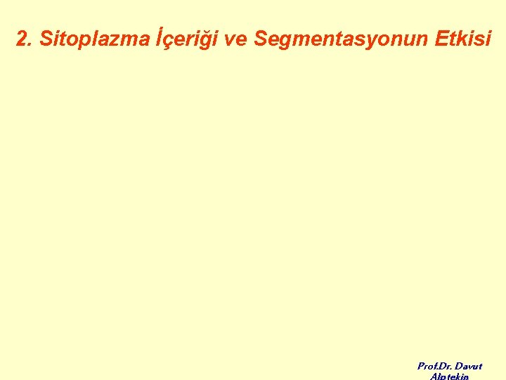 2. Sitoplazma İçeriği ve Segmentasyonun Etkisi Prof. Dr. Davut 