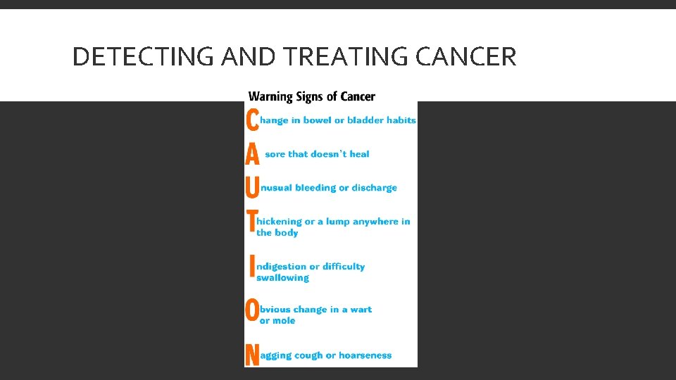 DETECTING AND TREATING CANCER 