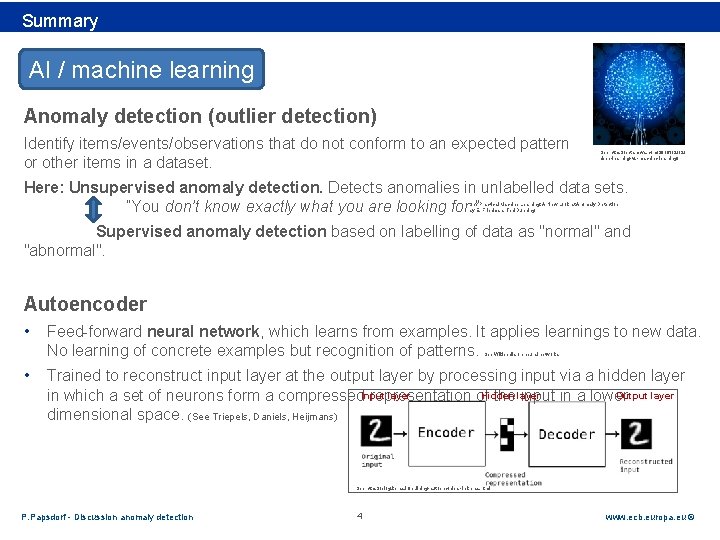 Rubric Summary AI / machine learning Anomaly detection (outlier detection) Identify items/events/observations that do