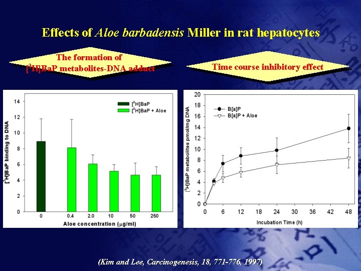 Effects of Aloe barbadensis Miller in rat hepatocytes The formation of [3 H]Ba. P