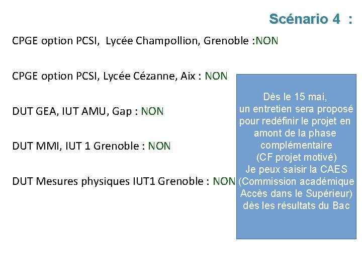 Scénario 4 : CPGE option PCSI, Lycée Champollion, Grenoble : NON CPGE option PCSI,