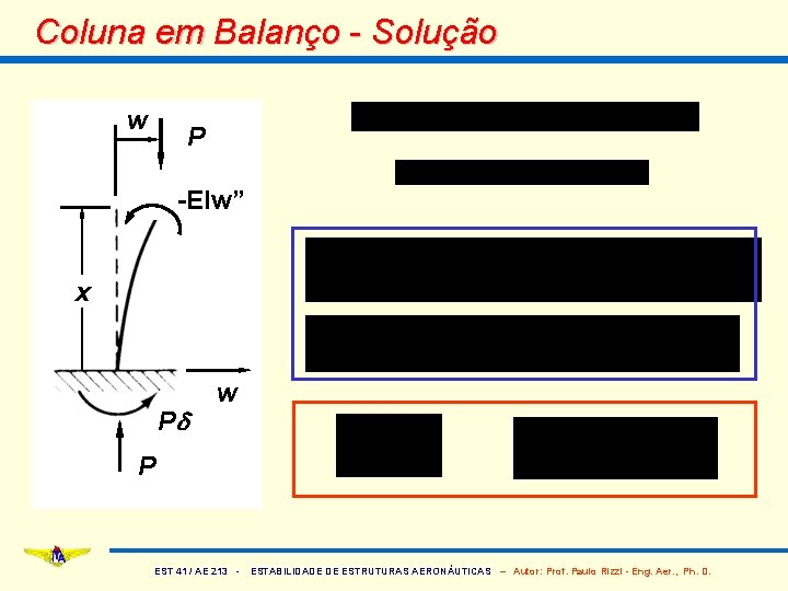 Coluna em Balanço - Solução w P EIw” -EIw” x Pd w P EST