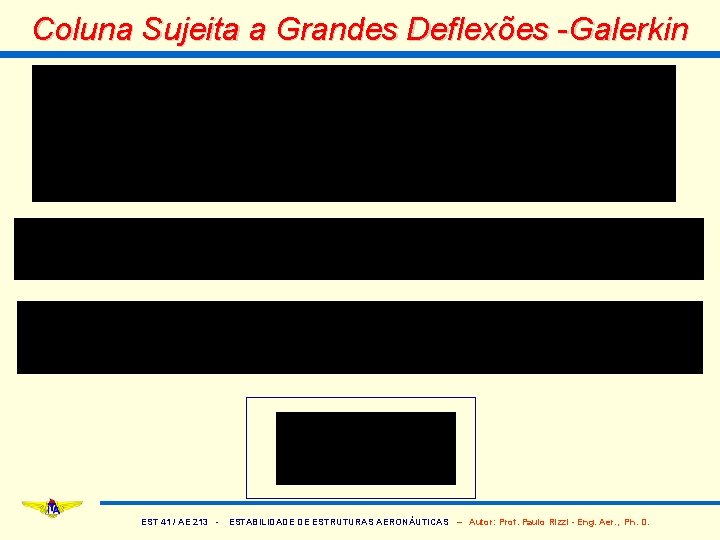 Coluna Sujeita a Grandes Deflexões -Galerkin EST 41 / AE 213 - ESTABILIDADE DE