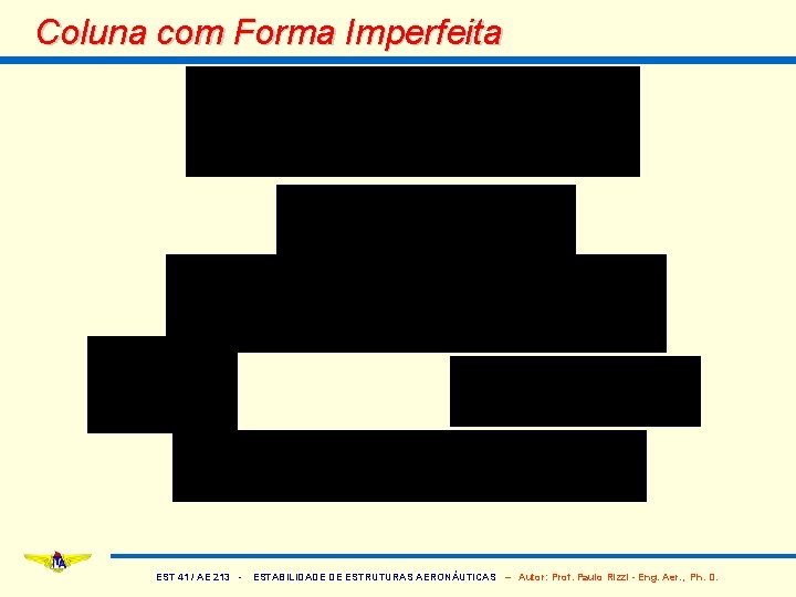 Coluna com Forma Imperfeita EST 41 / AE 213 - ESTABILIDADE DE ESTRUTURAS AERONÁUTICAS