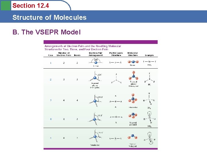 Section 12. 4 Structure of Molecules B. The VSEPR Model 