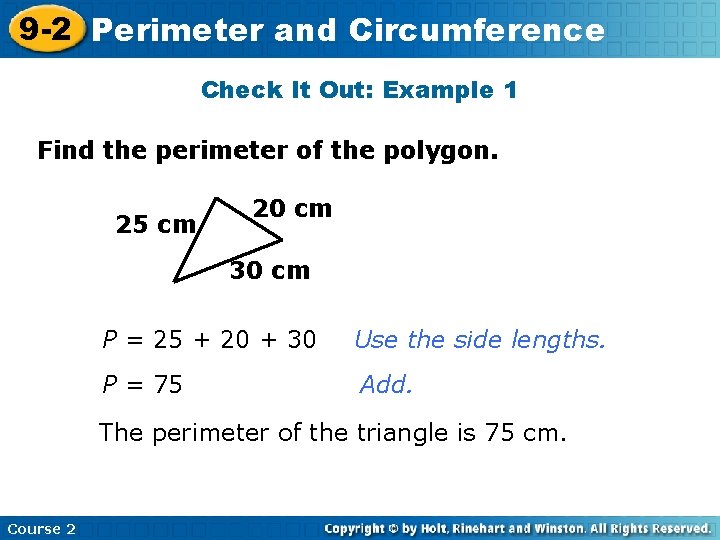 9 -2 Perimeter Insert Lesson Here and Title Circumference Check It Out: Example 1