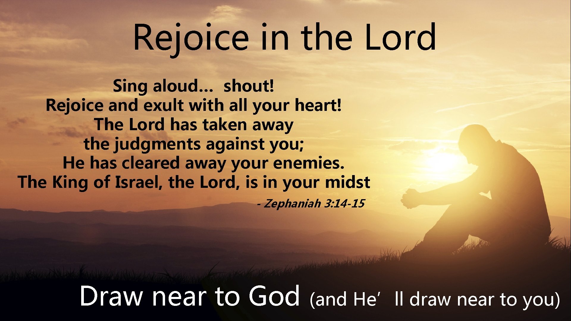 Rejoice in the Lord Sing aloud… shout! Rejoice and exult with all your heart!