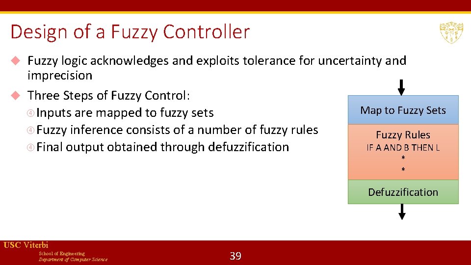 Design of a Fuzzy Controller Fuzzy logic acknowledges and exploits tolerance for uncertainty and