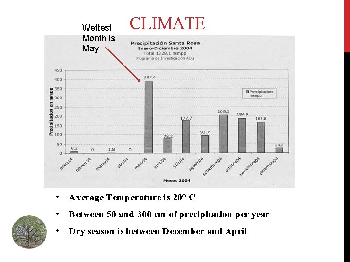 Wettest Month is May CLIMATE • Average Temperature is 20° C • Between 50