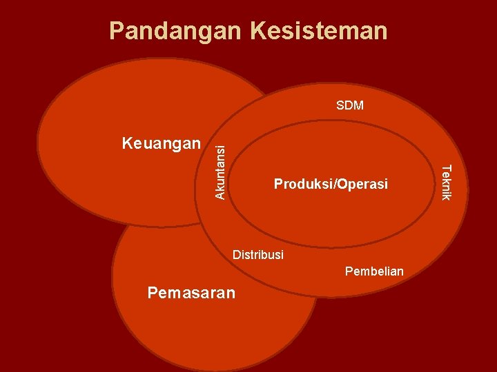 Pandangan Kesisteman Keuangan Produksi/Operasi Distribusi Pembelian Pemasaran Teknik Akuntansi SDM 
