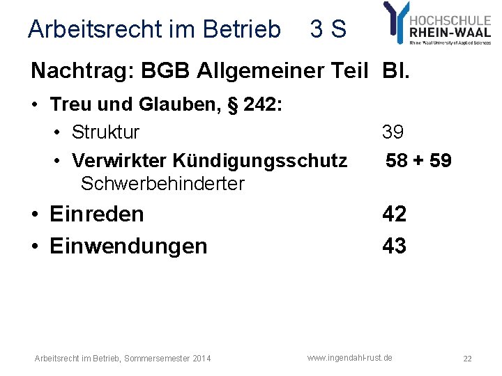 Arbeitsrecht im Betrieb 3 S Nachtrag: BGB Allgemeiner Teil Bl. • Treu und Glauben,