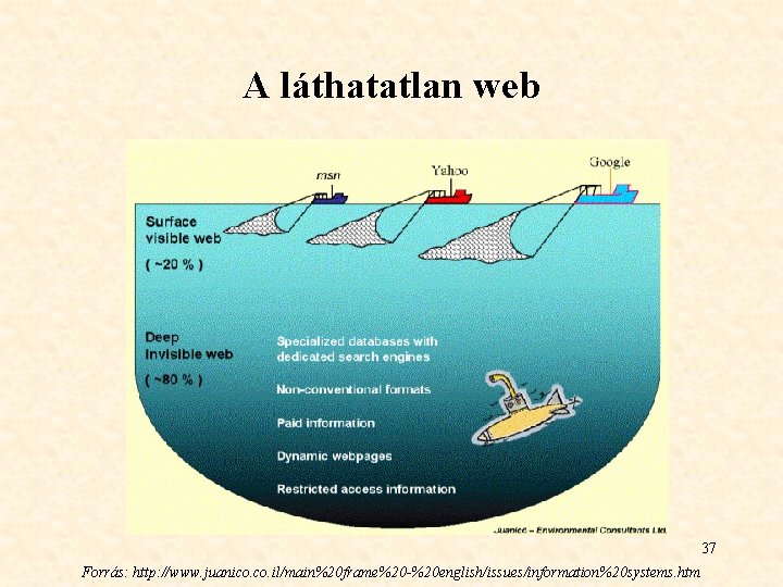 A láthatatlan web 37 Forrás: http: //www. juanico. il/main%20 frame%20 -%20 english/issues/information%20 systems. htm