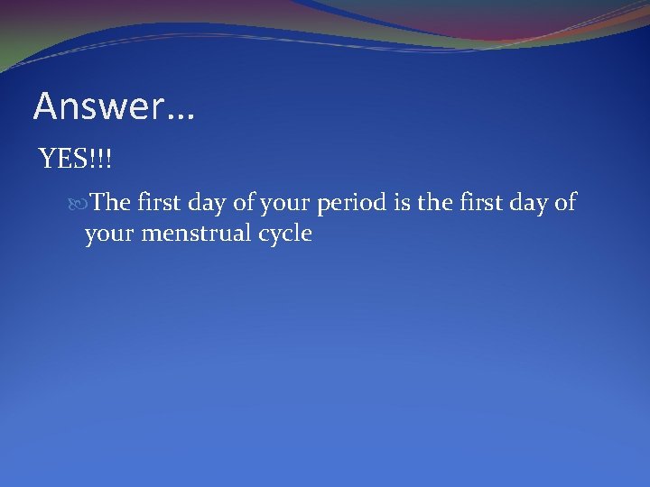 Answer… YES!!! The first day of your period is the first day of your