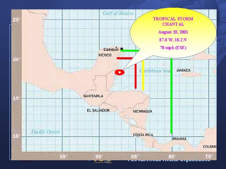 TROPICAL STORM CHANTAL August 20, 2001 87. 8 W, 18. 2 N 70 mph