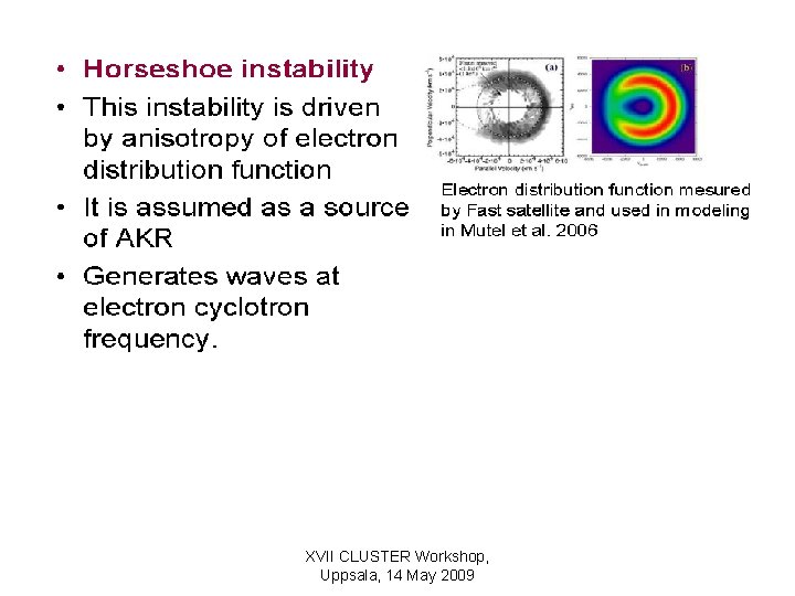 XVII CLUSTER Workshop, Uppsala, 14 May 2009 