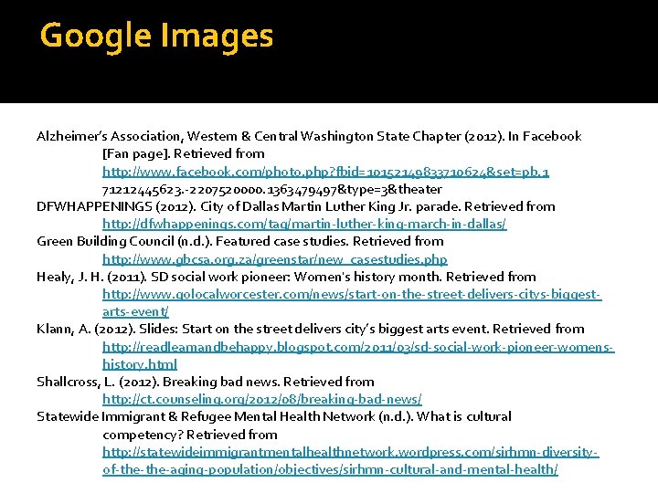 Google Images Alzheimer’s Association, Western & Central Washington State Chapter (2012). In Facebook [Fan