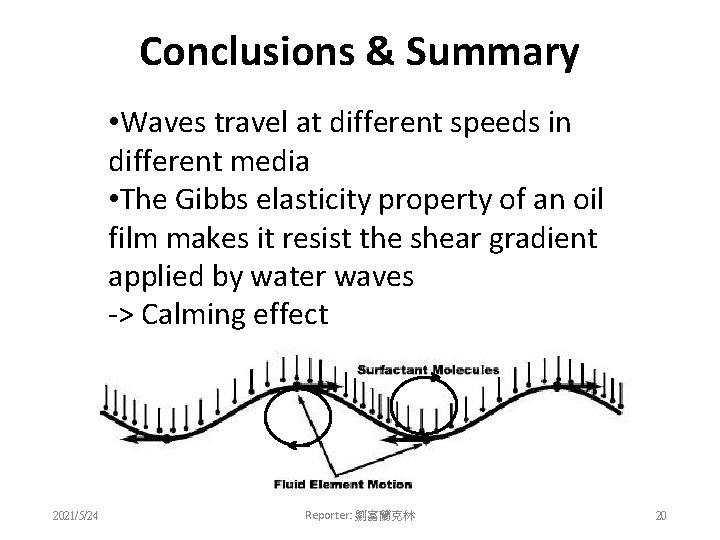 Conclusions & Summary • Waves travel at different speeds in different media • The