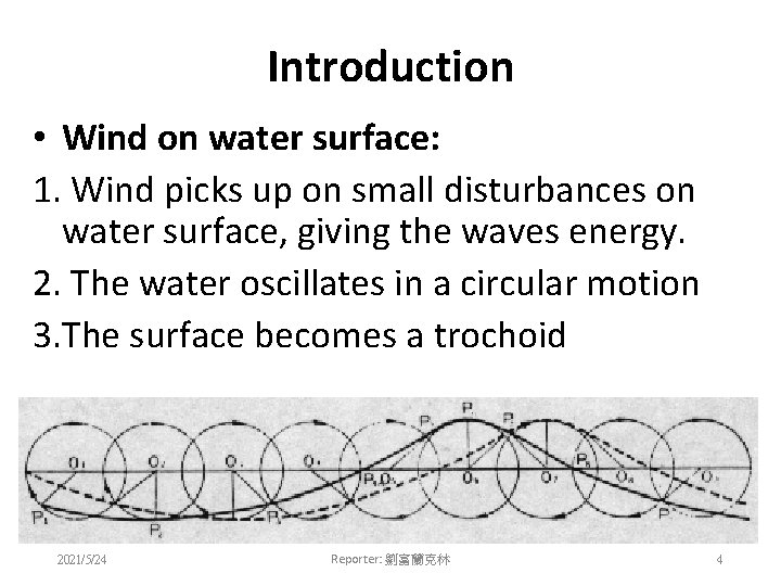 Introduction • Wind on water surface: 1. Wind picks up on small disturbances on