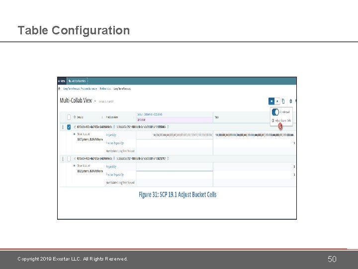 Table Configuration Copyright 2019 Exostar LLC. All Rights Reserved. 50 