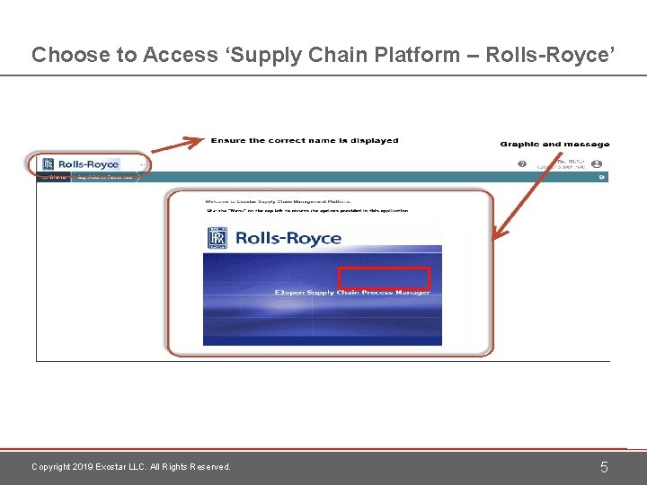 Choose to Access ‘Supply Chain Platform – Rolls-Royce’ Copyright 2019 Exostar LLC. All Rights