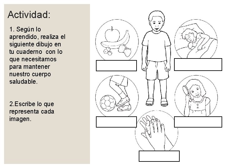 Actividad: 1. Según lo aprendido, realiza el siguiente dibujo en tu cuaderno con lo