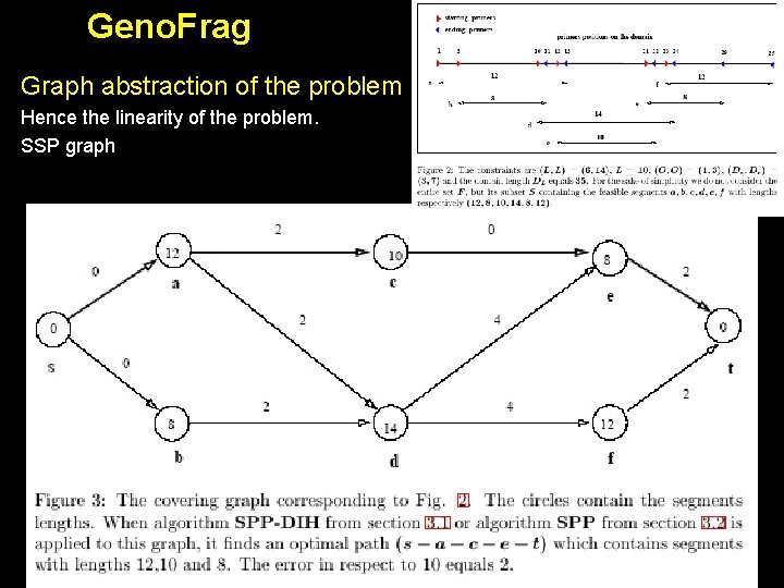 Geno. Frag Graph abstraction of the problem Hence the linearity of the problem. SSP