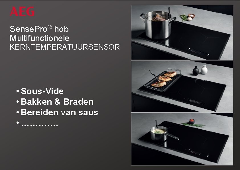 Sense. Pro® hob Multifunctionele KERNTEMPERATUURSENSOR • Sous-Vide • Bakken & Braden • Bereiden van