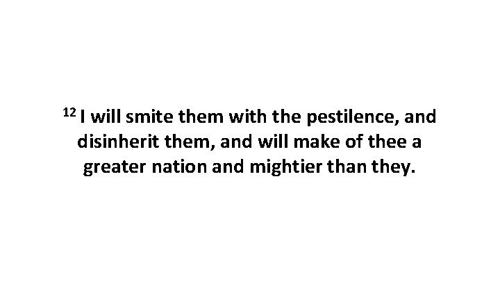 12 I will smite them with the pestilence, and disinherit them, and will make