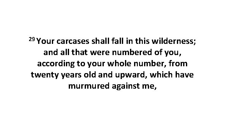 29 Your carcases shall fall in this wilderness; and all that were numbered of