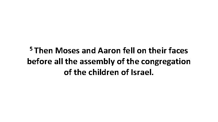 5 Then Moses and Aaron fell on their faces before all the assembly of