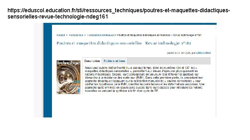 https: //eduscol. education. fr/sti/ressources_techniques/poutres-et-maquettes-didactiquessensorielles-revue-technologie-ndeg 161 