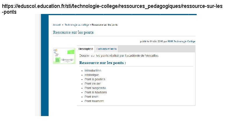 https: //eduscol. education. fr/sti/technologie-college/ressources_pedagogiques/ressource-sur-les -ponts 