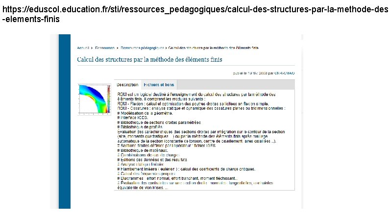 https: //eduscol. education. fr/sti/ressources_pedagogiques/calcul-des-structures-par-la-methode-des -elements-finis 