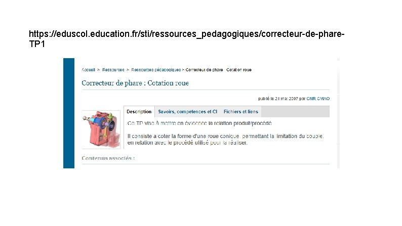 https: //eduscol. education. fr/sti/ressources_pedagogiques/correcteur-de-phare. TP 1 