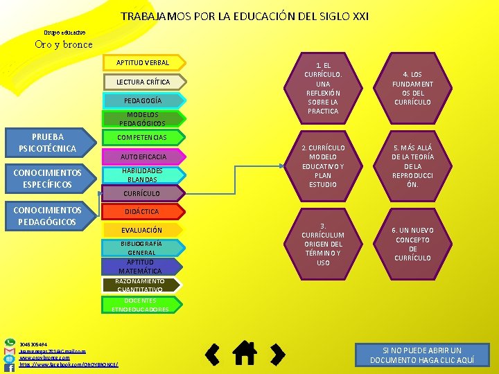 TRABAJAMOS POR LA EDUCACIÓN DEL SIGLO XXI Grupo educativo Oro y bronce APTITUD VERBAL