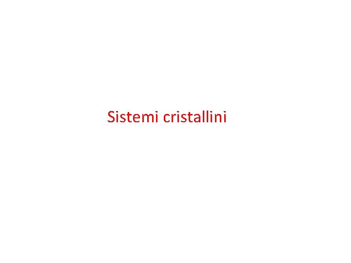 Sistemi cristallini 