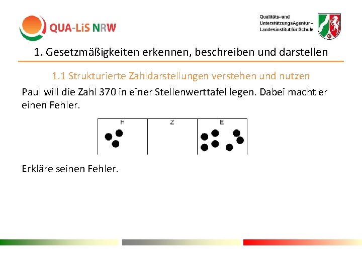 1. Gesetzmäßigkeiten erkennen, beschreiben und darstellen 1. 1 Strukturierte Zahldarstellungen verstehen und nutzen Paul