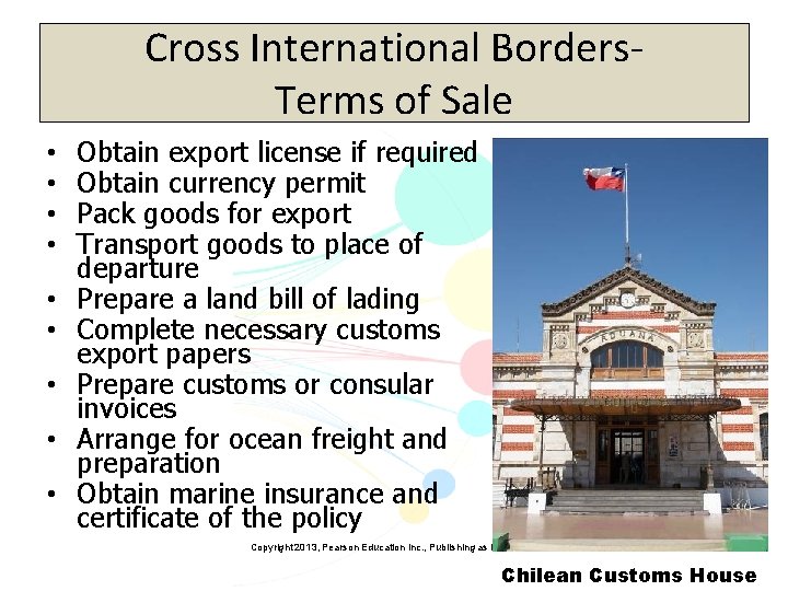 Cross International Borders. Terms of Sale • • • Obtain export license if required