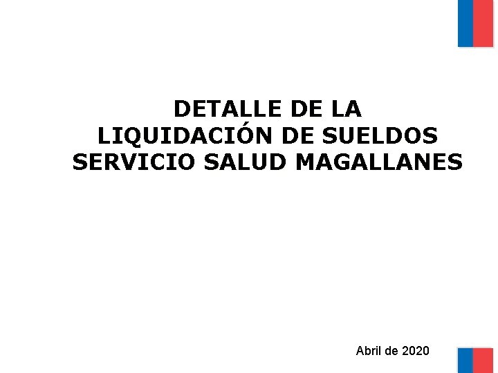 DETALLE DE LA LIQUIDACIÓN DE SUELDOS SERVICIO SALUD MAGALLANES Abril de 2020 