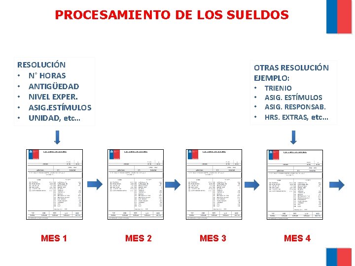 PROCESAMIENTO DE LOS SUELDOS RESOLUCIÓN • N° HORAS • ANTIGÜEDAD • NIVEL EXPER. •