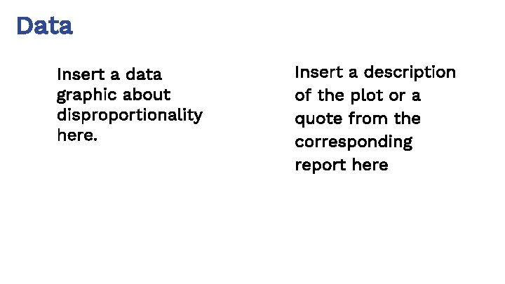 Data Insert a data graphic about disproportionality here. Insert a description of the plot