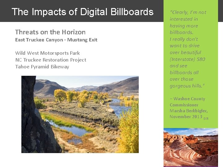 The Impacts of Digital Billboards Threats on the Horizon East Truckee Canyon - Mustang