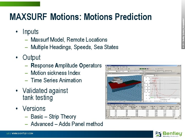  • Inputs – Maxsurf Model, Remote Locations – Multiple Headings, Speeds, Sea States