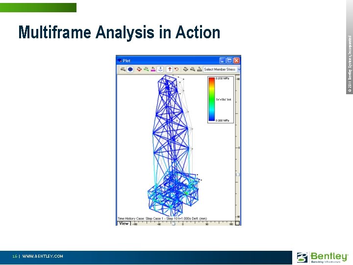16 | WWW. BENTLEY. COM © 2011 Bentley Systems, Incorporated Multiframe Analysis in Action