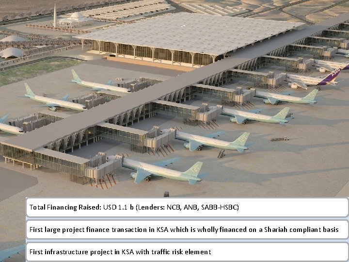 Total Financing Raised: USD 1. 1 b (Lenders: NCB, ANB, SABB-HSBC) First large project