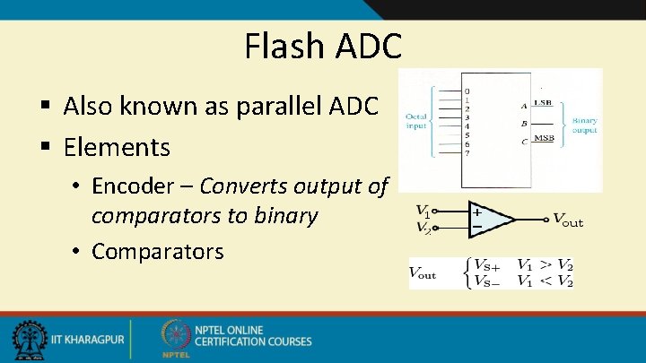 Flash ADC § Also known as parallel ADC § Elements • Encoder – Converts