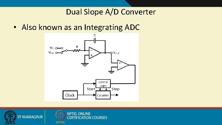 Dual Slope A/D Converter • Also known as an Integrating ADC 
