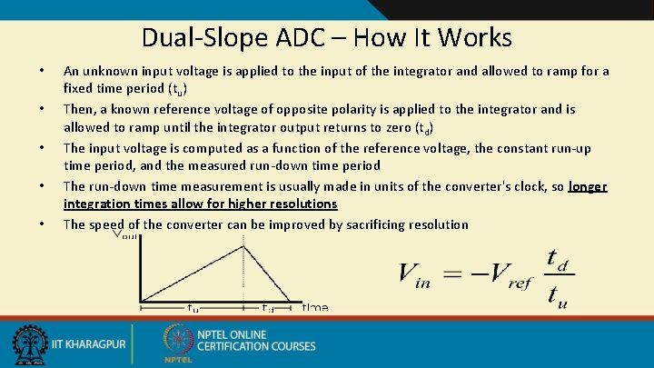 Dual-Slope ADC – How It Works • • • An unknown input voltage is