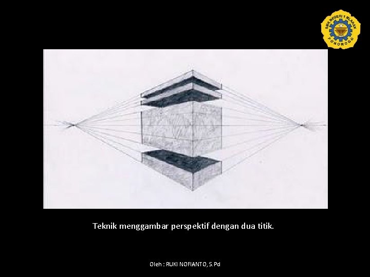 Teknik menggambar perspektif dengan dua titik. Oleh : RUKI NOFIANTO, S. Pd 