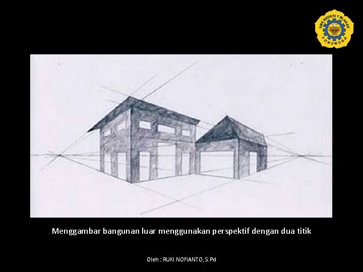 Menggambar bangunan luar menggunakan perspektif dengan dua titik Oleh : RUKI NOFIANTO, S. Pd